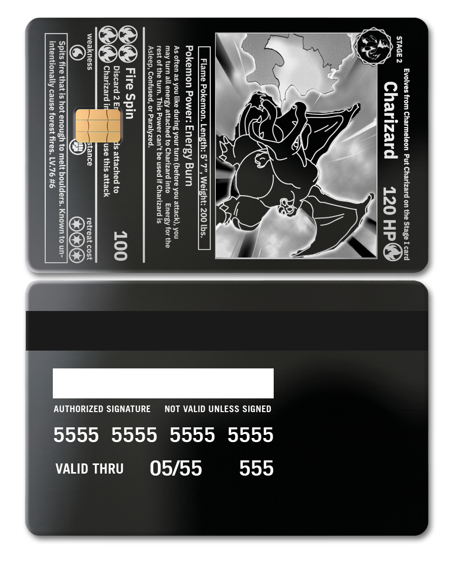 black and gold custom pokemon cards Charizard Card