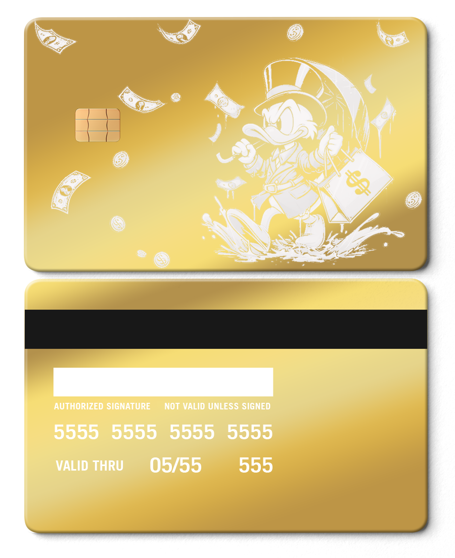 Scrooge Raining Cash Card