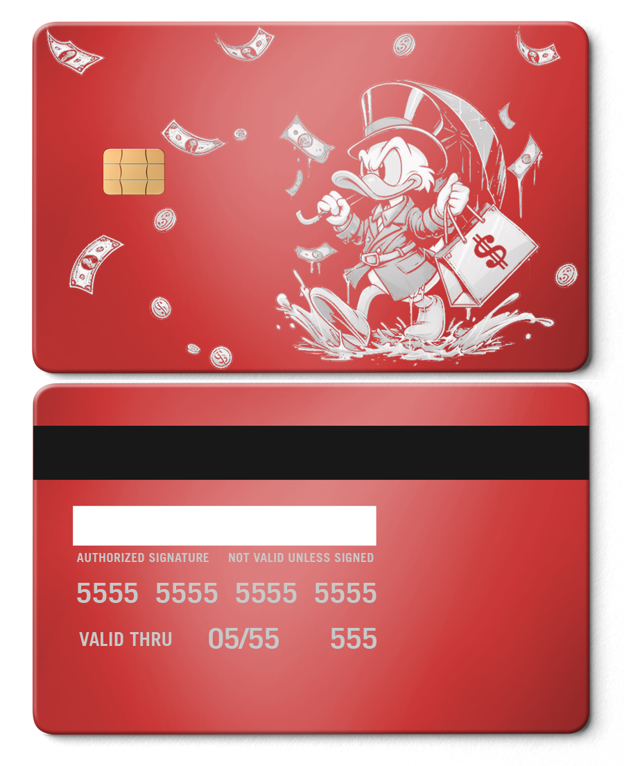 Scrooge Raining Cash Card