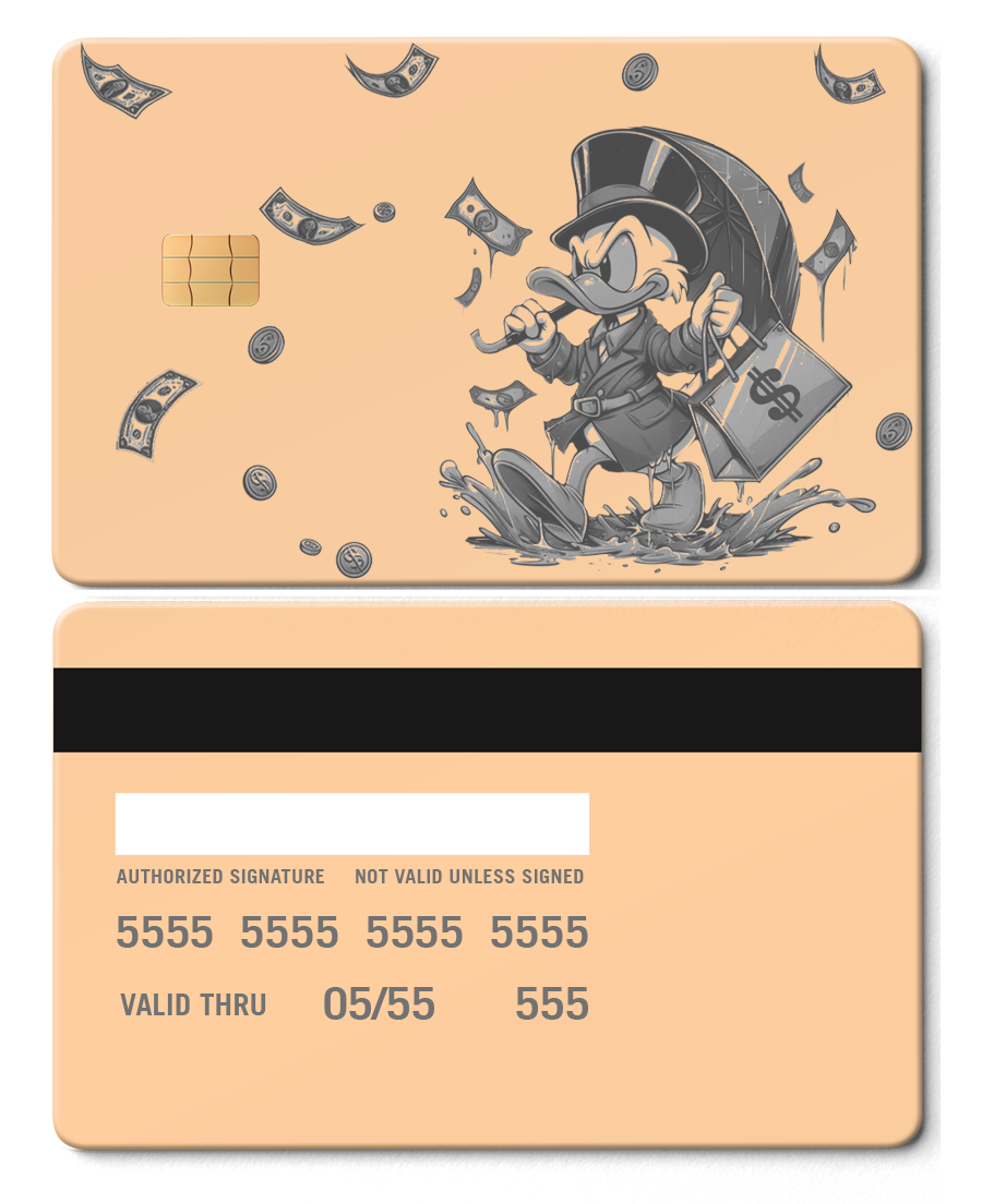 Scrooge Raining Cash Card