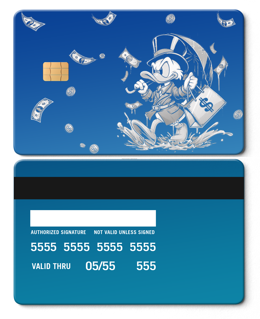 Scrooge Raining Cash Card