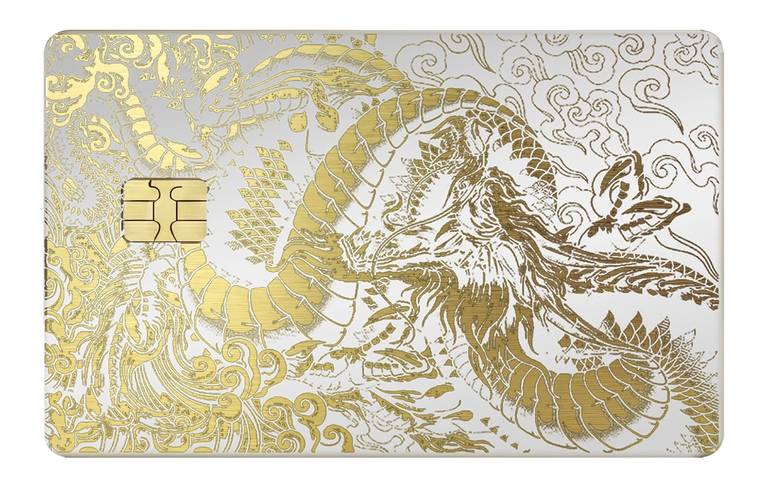 Dragon of the East Card - brushed_gold