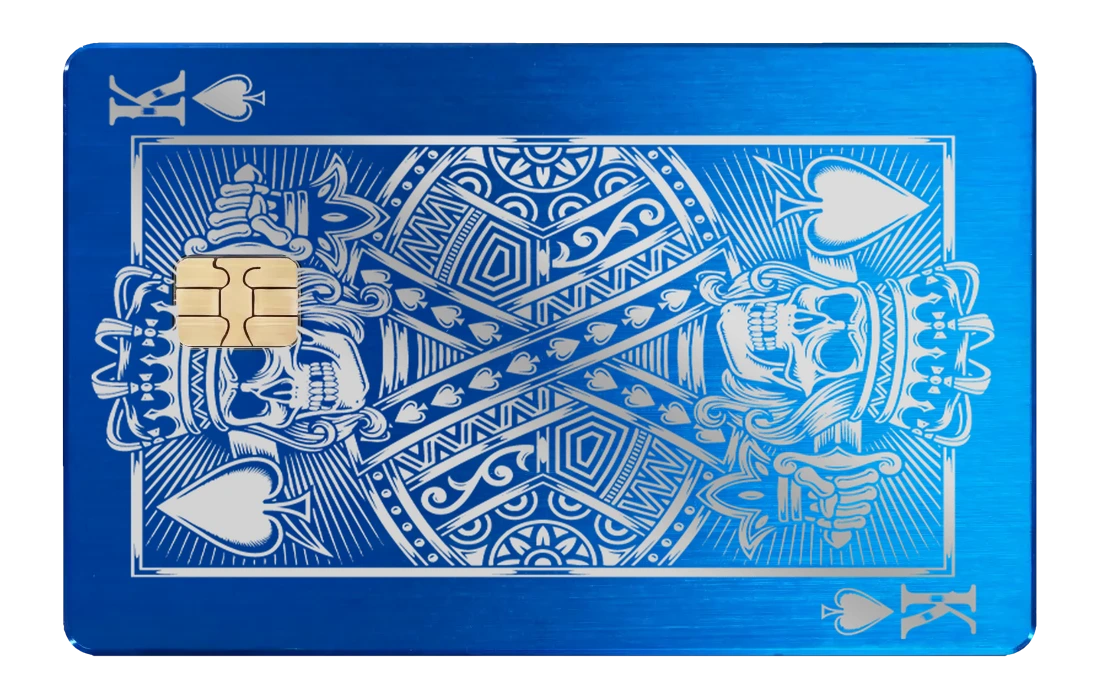 King of Spades Card - brushed_blue