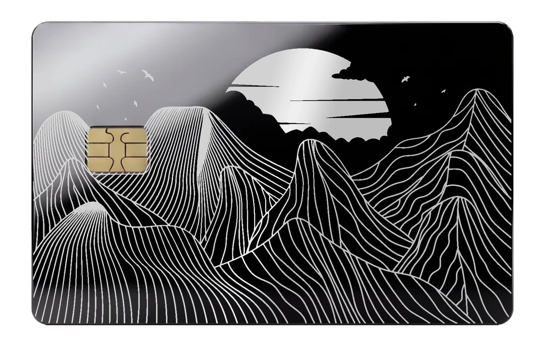 Mountain Line Card - mirror_black