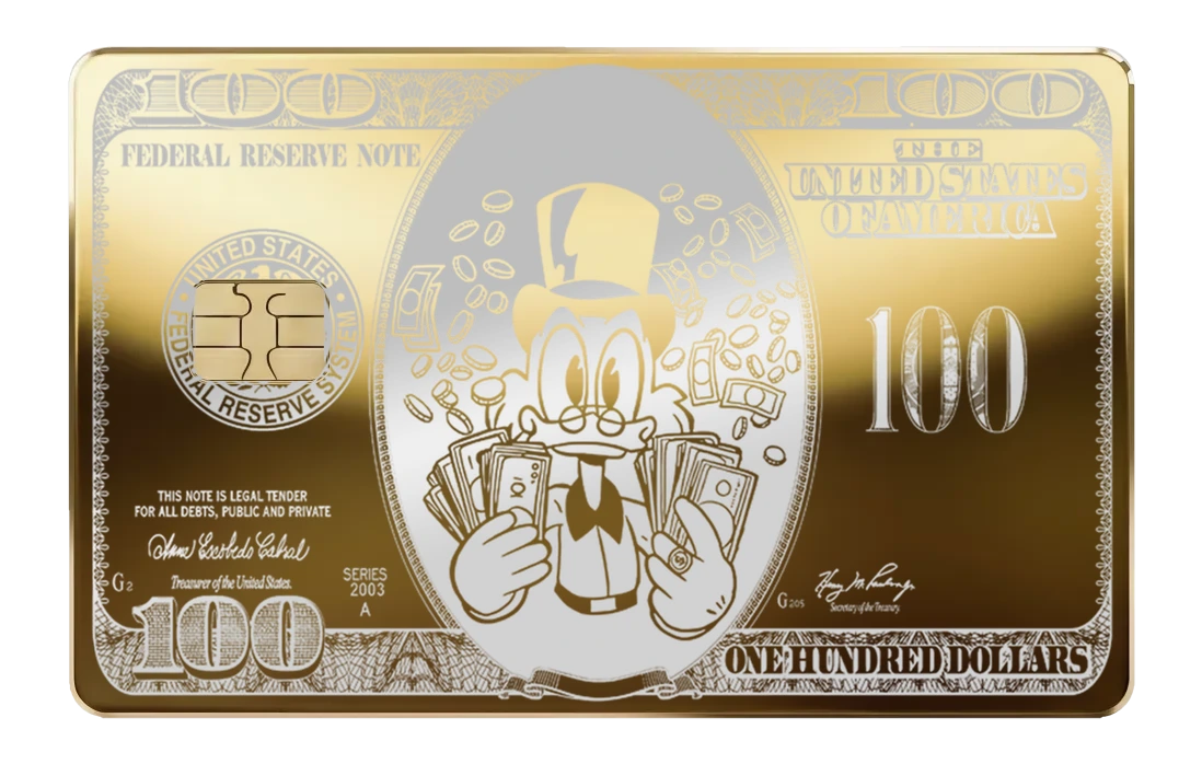 Scrooge Bill Card - gold